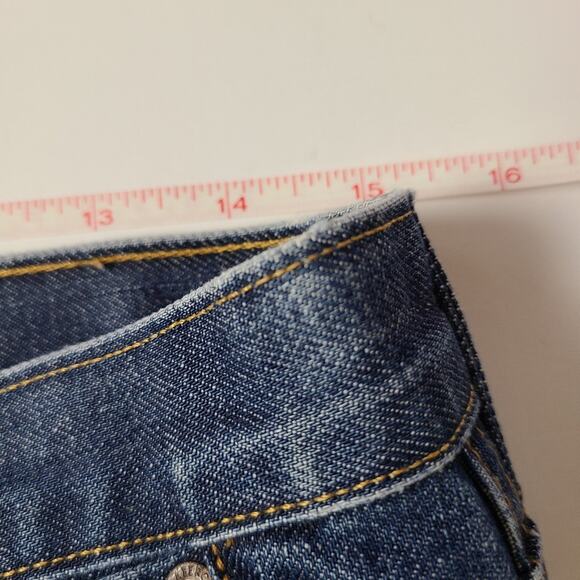 Abercrombie & Fitch Women's Denim 90s Preppy Button Fly Skirt Back Slit Y2K 8 - Picture 6 of 12